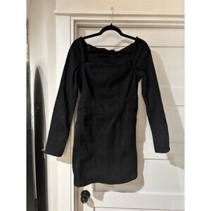 Guess Black Mini Long Sleeves Sweetheart Neck Zipper Down Back Thick Material.